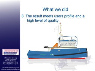 What we did 8. The result meets users profile and a high level of quality.  