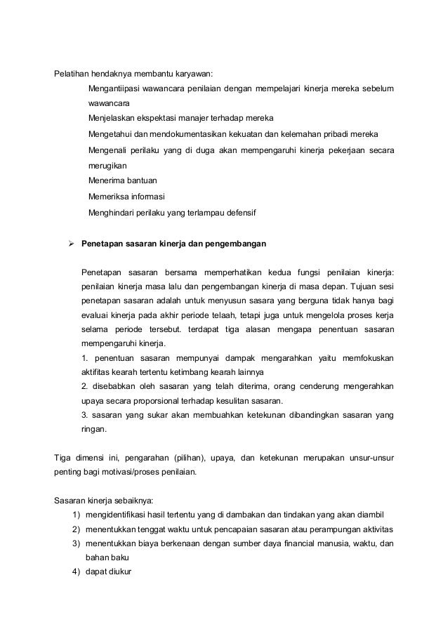 Mampu Memahami Dan Melakukan Penilaian Kinerja