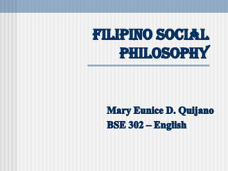Filipino Social Philosophy