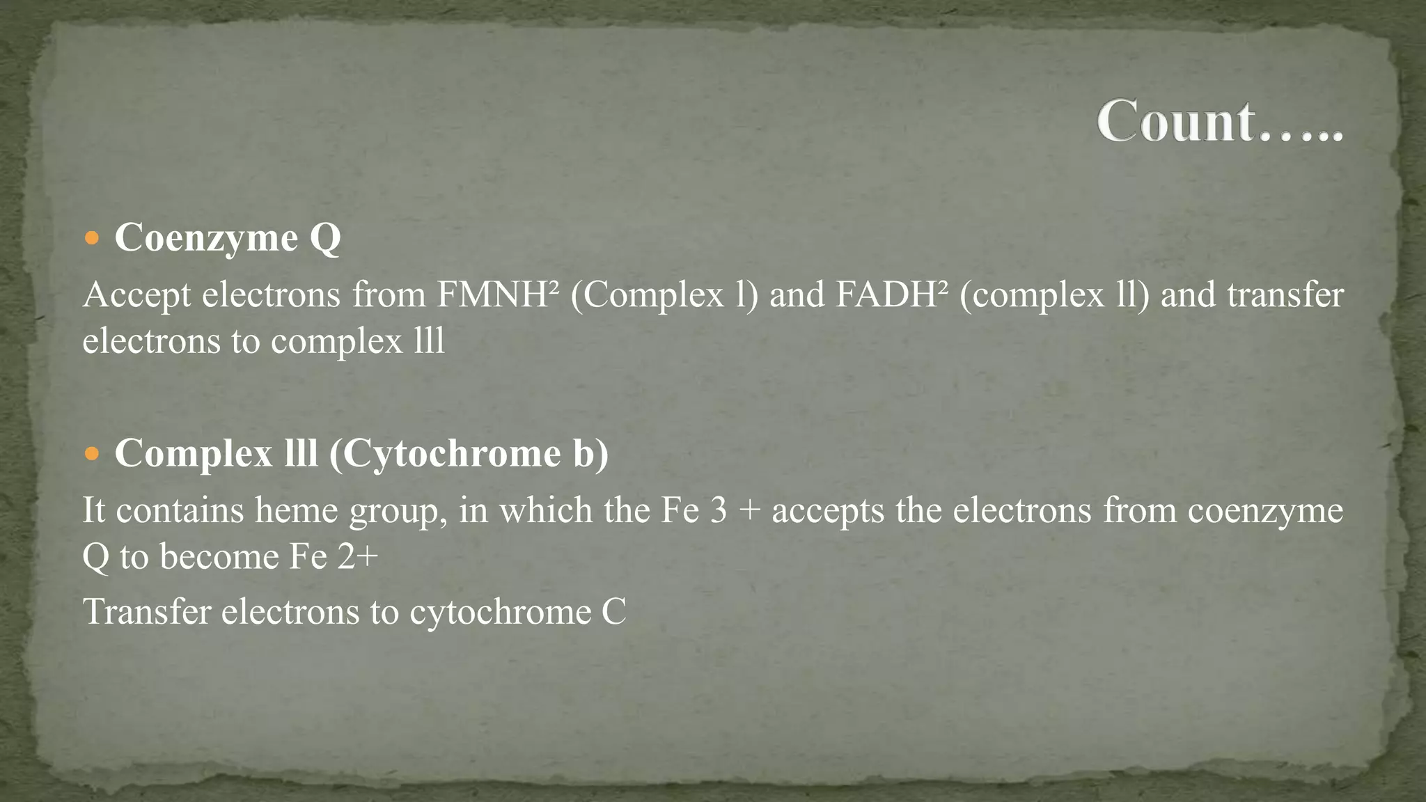 Electron Transfer Chain in eukaryotes