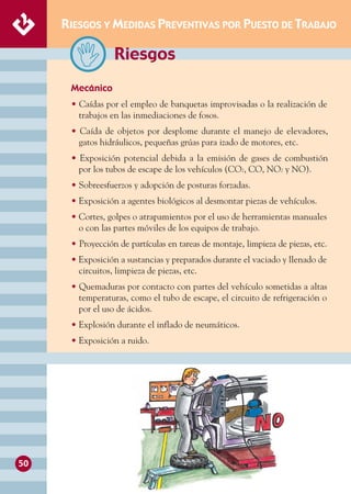 MANUAL DE SEGURIDAD Y SALUD EN TALLERES MECANICOS. | PDF