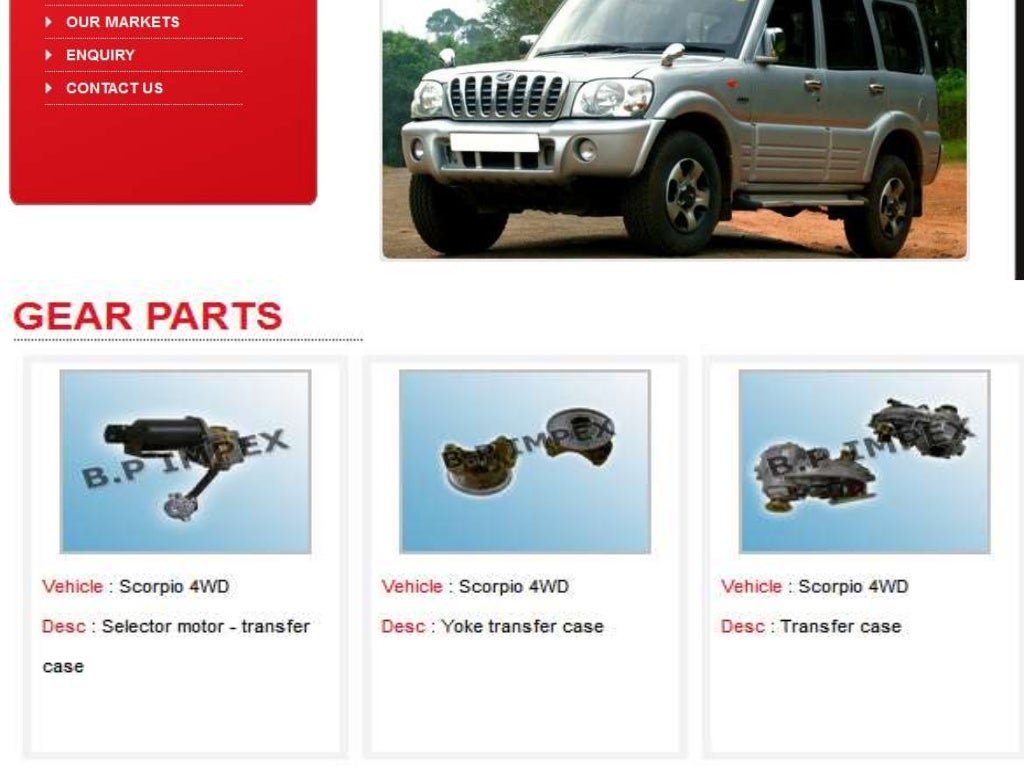 Swaraj Mazda Spare Parts www.bpimpex.in