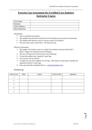 Assessment Log | PDF