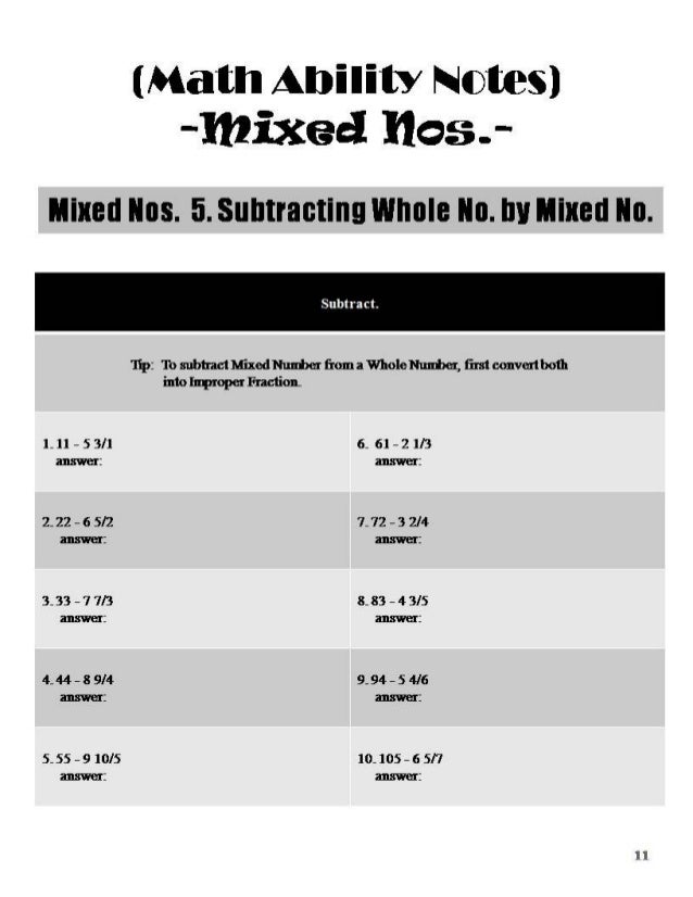Mixed Numbers