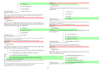 15
Chọn một câu trả lời
 A) Có động lực.
 B) Được khuyến khích.
 C) Được thử thách.
 D) Được giao nhiệm vụ.
Sai. Đáp án đúng là: Có động lực.
Vì:
Khi bản thân các thành viên trong nhóm có động lực để theo đuổi mục tiêu hoạt động của
nhóm thì nhóm sẽ đạt được kết quả nhất định, hiệu quả hoạt động của nhóm sẽ tăng lên.
Tham khảo: Bài5, mục 5.3.3 Tính liên kết nhóm.
Không đúng
Điểm:0/1.
Câu16 [Góp ý]
Điểm : 1
Khi cá nhân ra quyết định trong bối cảnh bị ảnh hưởng nhiều của
phương án giải quyết vấn đề trong quá khứ thì cá nhân đó bị ảnh
hưởng bởi yếu tố nào trong ra quyết định?
Chọn một câu trả lời
 A) Định kiến
 B) Tiền lệ của tổ chức
 C) Kinh nghiệm
 D) Trựcgiác
Sai. Đáp án đúng là: Tiền lệ của tổ chức.
Vì:
Tiền lệ của tổ chức là các trường hợp tương tự đã có, đã xảy ra trong tổ chức. Nó ảnh hưởng
đến quyết định của cá nhân trong tổ chức.
Tham khảo: Bài3, mục 3.2.2. Ra quyết định trong điều kiện tính hợp lý có giới hạn.
Không đúng
Điểm:0/1.
Câu17 [Góp ý]
Điểm : 1
Biện pháp tạo động lực nào cho nhân viên thuộc nhóm biện pháp
kích thích về tinh thần cho người lao động?
Chọn
một
câu
trả
lời
 A) Chương trình lịch làm việc linh hoạt, chính sách khen thưởng và tiền lương.
 B) Cải thiện điều kiện làm việc, phong cách lãnh đạo, tăng lương.
 C) Trao quyền, tăng lương cho nhân viên.
 D) Chương trình khuyến khích sự tham gia của nhân viên, chương trình tôn
 vinh nhân viên, quản lý bằng mục tiêu.
Sai. Đáp án đúng là: Chương trình khuyến khích sự tham gia của nhân viên, chương trình
tôn vinh nhân viên, quản lý bằng mục tiêu.
Vì:
Các biện pháp kích thích tinh thần gồm: Chương trình khuyến khích sự tham gia của nhân
viên, chương trình tôn vinh nhân viên, quản lý bằng mục tiêu, trao quyền…
Tham khảo: Bài4, mục 4.3.2 Các biện pháp kích thích tinh thần.
Không đúng
Điểm:0/1.
Câu18 [Góp ý]
Điểm : 1
Trong số các chức năng của hành vi tổ chức, chức năng nàoít quan
trọng nhất?
Chọn một câu trả lời
 A) Kiểm soát
 B) Dự đoán
 C) Quản lý
 D) Giải thích
Sai. Đáp án đúng là: Giải thích
Vì:
Chức năng này thể hiện sự bị động của các nhà quản lý. Khi giải thích chính là việc phản ứng
đi sau hành vi, sựviệc đã diễn ra.
Tham khảo: Bài1, mục 1.3. Chức năng của hành vi tổ chức.
Không đúng
Điểm:0/1.
Câu19 [Góp ý]
Điểm : 1
Trên thực tế, các yếu tố sau ảnh hưởng tới việc ra quyết định của cá
nhân, loại trừ?
Chọn một câu trả lời
 A) Sức ép của thời gian.
 B) Nhận thứccủa cá nhân.
 C) Bằng cấp của cá nhân.
 D) Kinh nghiệm của cá nhân.
Sai. Đáp án đúng là: Bằng cấp của cá nhân.
Vì:
Bằng cấp của cả nhân không ảnh hưởng tới việc ra quyết định cá nhân.
Tham khảo: Bài3, mục 3.2. Ra quyết định của cá nhân trên thực tế và mục
Không đúng
Điểm:0/1.
Câu20 [Góp ý]
Điểm : 1
Các thách thức sau là những thách thức thuộc về tổ chức đối với
hành vi tổ chức ngoại trừ:
Chọn một câu trả lời
 A) Xu hướng phân quyền cho nhân viên.
 B) Sự tăng, giảm biên chế.
 C) Sự đa dạng của lực lượng lao động.
 D) Sự cạnh tranh trong môi trường vi mô.
Sai. Đáp án đúng là: Sự cạnh tranh trong môi trường vi mô
Vì:
 