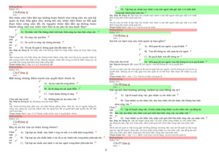 2
Không đúng
Điểm:0/1.
Câu6 [Góp ý]
Điểm : 1
Khi nhân viên Vân liên tục không hoàn thành mọi công việc do cán bộ
quản lý trực tiếp giao cho, trong khi các nhân viên khác có kết quả
thực hiện công việc tốt, thì nguyên nhân dẫn đến sự không hoàn
thành công việc của nhân viên Vân là do yếu tố nào dưới đây?
Chọn
một
câu
trả
lời
 A) Do nhân viên Vân không nhiệt tình hoặc thiếu năng lực thựchiện công việc.
 B) Do công việc quá Khó.
 C) Do sự bố trí công việc không phù hợp.
 D) Do cán bộ quản lý không quan tâm đến nhân viên.
Sai. Đáp án đúng là: Do nhân viên Vân không nhiệt tình hoặc thiếu năng lực thực hiện công
việc.
Vì:
Hiện tượng này cho thấy rằng việc không hoàn thành công việc của Vân là do nguyên nhân từ
bên trong (chính bản thân cô ta). Những nguyên nhân bên trong có thể là thiếu năng lực và
sựnhiệt tình trong quá trình thực hiện công việc.
Tham khảo: Bài2, mục 2.3.3 Lý thuyết quy kết.
Không đúng
Điểm:0/1.
Câu7 [Góp ý]
Điểm : 1
Một trong những điểm mạnh của quyết định nhóm là:
Chọn một câu trả lời
 A) Áp lực tuân thủ trong nhóm.
 B) Sự đa dạng của các quan điểm.
 C) Trách nhiệm không rõ ràng.
 D) Không phải các lựa chọn trên.
Sai. Đáp án đúng là: Sự đa dạng của các quan điểm.
Vì:
Các nhóm thường bao gồm các cá nhân không giống nhau. Nhờ đó, sẽ có nguồn thông tin
cũng như năng lực của các thành viên đa dạng hơn để ra quyết định giải quyết vấn đề một
cách hữu hiệu.
Tham khảo: Bài5, mục 5.3.5 Thành phần nhóm và 5.4 Quyết định nhóm.
Không đúng
Điểm:0/1.
Câu8 [Góp ý]
Điểm : 1
Đây là vai trò của cá nhân trong nhóm?
Chọn
một
câu
trả
lời
 A) Tập hợp các chuẩn mực hành vi ứng với một vị trí nhất định trong nhóm.
 B) Tập hợp các tiêu chuẩn hành vi mà tất cả các thành viên trong nhóm phảituân thủ.
 C) Tập hợp các chuẩn mực hành vi mà mọi người trong nhóm phảituân thủ.
 D) Tập hợp các chuẩn mực hành vi mà một người nắm giữ một vị trí nhất định
 trong một nhóm phải tuân thủ.
Sai. Đáp án đúng là: Tập hợp các chuẩn mực hành vi mà một người nắm giữ một vị trí nhất
định trong một nhóm phải tuân thủ.
Vì:
Vai trò của cá nhân là tập hợp các chuẩn mực hành vi mà một người nắm giữ một vị trí nhất
định trong một nhóm phải tuân thủ.
Tham khảo: Bài5, mục 5.3.1 Vai trò của cá nhân.
Không đúng
Điểm:0/1.
Câu9 [Góp ý]
Điểm : 1
Vai trò cơ bản của các nhà quản lý bao gồm?
Chọn một câu trả lời
 A) Mốiquan hệ con người, ra quyết định
 B) Trao đổi thông tin, mối quan hệ con người
 C) Ra quyết định, trao đổi thông tin
 D) Mốiquan hệ con người, trao đổi thông tin và ra quyết định.
Sai. Đáp án đúng là: Mối quan hệ con người, trao đổi thông tin và ra quyết định.
Vì:
Vai trò cơ bản của các nhà quản lý là vai trò quan hệ con người, vai trò thông tin và vai trò ra
quyết định. Những vai trò này giúp cho nhà quản trị có thể thực hiện được tốt nhiệm vụ của
mình.
Tham khảo: Bài1, mục 1.2.2. Vai trò cơ bản của quản lý.
Không đúng
Điểm:0/1.
Câu10 [Góp ý]
Điểm : 1
Với vai trò làm trưởng phòng, nhiệm vụ của Hồng Hà là?
Chọn
một
câu
trả
lời
 A) Lập kế hoạch công việc, giao nhiệm vụ cho nhân viên
 B) Giao nhiệm vụ cho nhân viên, làm thay nhân viên khi nhân viên không thựchiện
 được công việc
 C) Lập kế hoạch công việc, tổ chức phân công nhiệm vụ cho nhân viên, tạo động lực
 làm việc cho nhân viên, kiểm soát quá trình thựchiện công việc của nhân viên
 D) Giao nhiệm vụ cho nhân viên, kiểm soát quá trình thựchiện công việc của nhân viên
Sai. Đáp án đúng là: Lập kế hoạch công việc, tổ chức phân công nhiệm vụ cho nhân viên,
tạo động lực làm việc cho nhân viên, kiểm soát quá trình thực hiện công việc của nhân viên
Vì:
Hà là cán bộ quản lý cấp trung gian (trưởng phòng) và công việc của cán bộ quản lý cấp trung
gian là: Lập kế hoạch công việc, tổ chức phân công nhiệm vụ cho nhân viên, tạo động lực làm
việc cho nhân viên, kiểm soát quá trình thực hiện công việc của nhân viên
Tham khảo: Bài1, mục 1.2.1. Hành vitổ chức với kỹ năng, vai trò của nhà quản lý
Không đúng
Điểm:0/1.
Câu11 [Góp ý]
Điểm : 1
 