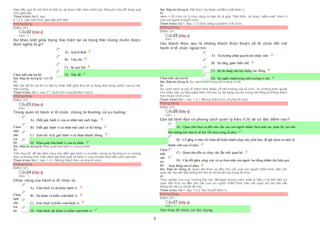 5
Giao tiếp qua lời nói Khó có thể lưu lại được một cách chính xác thông tin trao đổi trong quá
trình giao tiếp.
Tham khảo: Bài6, mục
6.1.2.2. Các hình thức giao tiếp phổ biến.
Không đúng
Điểm:0/1.
Câu22 [Góp ý]
Điểm : 1
Sự khác biệt giữa trạng thái hiện tại và trạng thái mong muốn được
định nghĩa là gì?
Chọn một câu trả lời
 A) Quyết định
 B) Tiêu chí
 C) Sự quy kết
 D) Vấn đề
Sai. Đáp án đúng là: Vấn đề
Vì:
Một vấn đề tồn tại khi có một sự khác biệt giữa thực tế và trạng thái mong muốn của sự vật,
hiện tượng.
Tham khảo: Bài3, mục 3.1. Quá trình ra quyết định hợp lý.
Không đúng
Điểm:0/1.
Câu23 [Góp ý]
Điểm : 1
Trong quản trị hành vi tổ chức, chúng ta thường có xu hướng:
Chọn
một
câu
trả
lời
 A) Diễn giải hành vi của cá nhân một cách logic.
 B) Diễn giải hành vi cá nhân một cách có hệ thống.
 C) Xem xét và lý giải hành vi cá nhân nhanh chóng.
 D) Khái quát hóa hành vi của cá nhân.
Sai. Đáp án đúng là: Khái quát hóa hành vi của cá nhân.
Vì:
Trên thực tế, để xác định cũng như diễn giải hành vi cá nhân, chúng ta thường có xu hướng
đưa ra những nhìn nhận đánh giá khái quát về hành vi của cá nhân theo một cách cảm tính.
Tham khảo: Bài1, mục 1.4.1. Những thách thức về phía tổ chức.
Không đúng
Điểm:0/1.
Câu24 [Góp ý]
Điểm : 1
Chức năng của hành vi tổ chức là:
Chọn
một
câu
trả
lời
 A) Giải thích và dự đoán hành vi.
 B) Dự đoán và kiểm soát hành vi.
 C) Giải thích và kiểm soát hành vi.
 D) Giải thích, dự đoán và kiểm soát hành vi.
Sai. Đáp án đúng là: Giải thích, dự đoán và kiểm soát hành vi.
Vì:
Hành vi tổ chức có 3 chức năng cơ bản đó là giúp "Giải thích, dự đoán, kiểm soát" hành vi
của con người trong tổ chức.
Tham khảo: Bài1. Mục 1.3. Chức năng của hành vi tổ chức.
Không đúng
Điểm:0/1.
Câu25 [Góp ý]
Điểm : 1
Các thách thức sau là những thách thức thuộc về tổ chức đối với
hành vi tổ chức ngoại trừ:
Chọn một câu trả lời
 A) Xu hướng phân quyền cho nhân viên.
 B) Sự tăng, giảm biên chế.
 C) Sự đa dạng của lực lượng lao động.
 D) Sự cạnh tranh trong môi trường vi mô.
Sai. Đáp án đúng là: Sự cạnh tranh trong môi trường vi mô
Vì:
Sự cạnh tranh là yếu tố thách thức thuộc về môi trường của tổ chức. Xu hướng phân quyền
cho nhân viên, sự tăng giảm biên chế hay sự đa dạng của lực lượng lao động là những thách
thức thuộc về tổ chức.
Tham khảo: Bài1, mục 1.4.1. Những thách thức về phía tổ chức.
Không đúng
Điểm:0/1.
Câu26 [Góp ý]
Điểm : 1
Cán bộ lãnh đạo có phong cách quản lý kiểu (1,9) sẽ có đặc điểm nào?
Chọn
một
câu
trả
lời
 A) Quan tâm thựcsự đến nhu cầu của con người nhằm thoả mãn các quan hệ, tạo nên
 bầu không khí tâm lý xã hội Dễ chịu trong tổ chức.
 B) Cố gắng ở mức tối thiểu để hoàn thành công việc phải làm, để giữ được tư cách là
 thành viên của tổ chức.
 C) Quan tâm đến cả công việc lẫn mối quan hệ.
 D) Cân đối giữa công việc và sự thoả mãn của người lao động nhằm đạt hiệu quả
 hoạt động của tổ chức.
Sai. Đáp án đúng là: Quan tâm thực sự đến nhu cầu của con người nhằm thoả mãn các
quan hệ, tạo nên bầu không khí tâm lý xã hội dễ chịu trong tổ chức.
Vì:
Theo nghiên cứu của Trường Đại học Michigan phong cách quản lý kiểu (1,9) thể hiện sự
quan tâm thực sự đến nhu cầu của con người nhằm thoả mãn các quan hệ, tạo nên bầu
không khí tâm lý xã hội dễ chịu.
Tham khảo: Bài7, mục 7.2.2. Học thuyết hành vi.
Không đúng
Điểm:0/1.
Câu27 [Góp ý]
Điểm : 1
Văn hóa tổ chức có tác dụng:
 