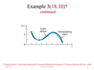 Example 3(18.10)*
continued
*Chapra, Steven C., and Canale, Raymond P. “Numerical Methods for Engineers”, 5th edition, McGraw Hill. Inc., 2006.
MAN 547 Dr. Mohamed Badran 17
 