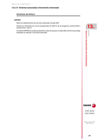 Manual De programação cnc da Fagor