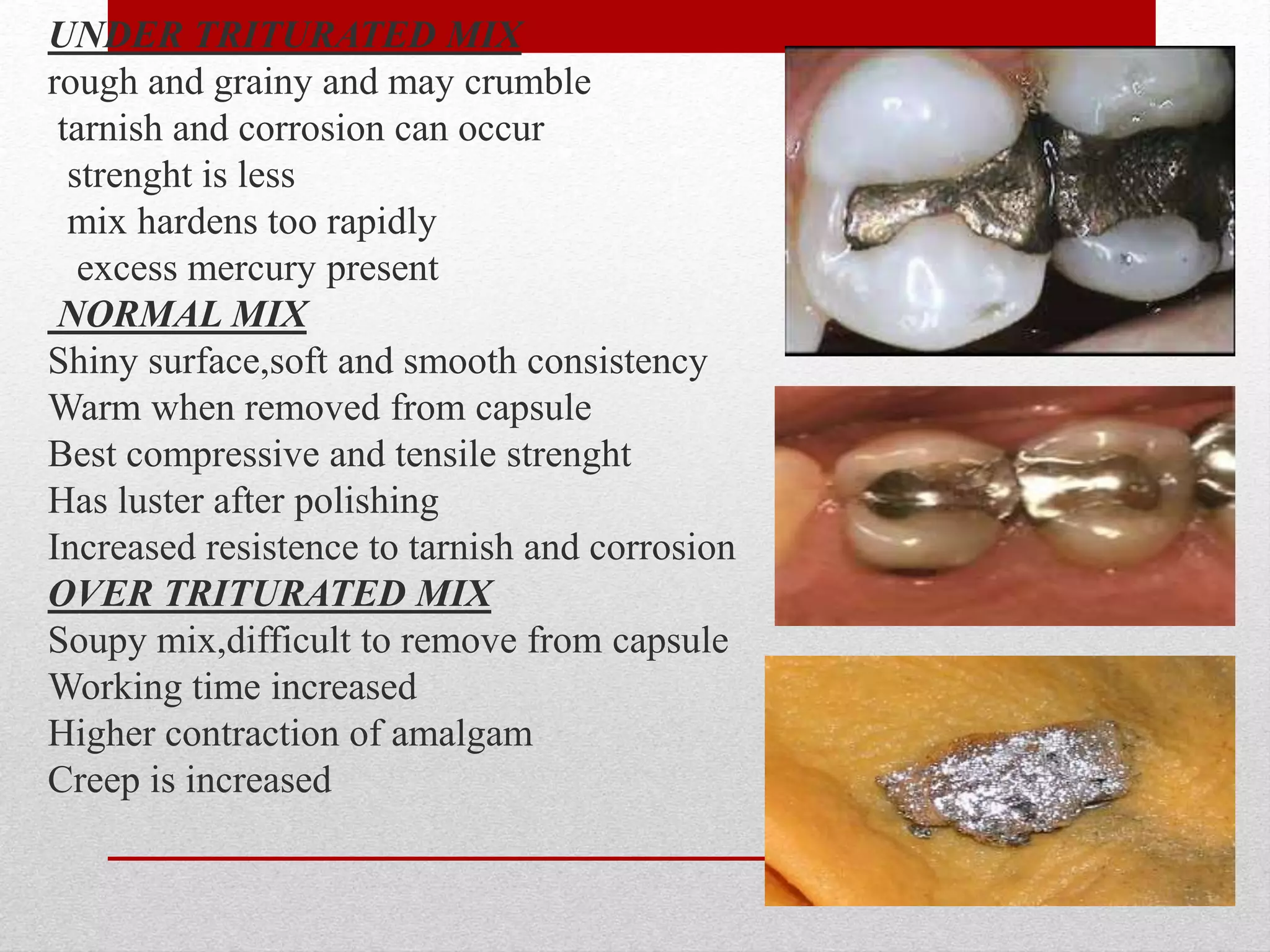 procedure for amalgam restoration