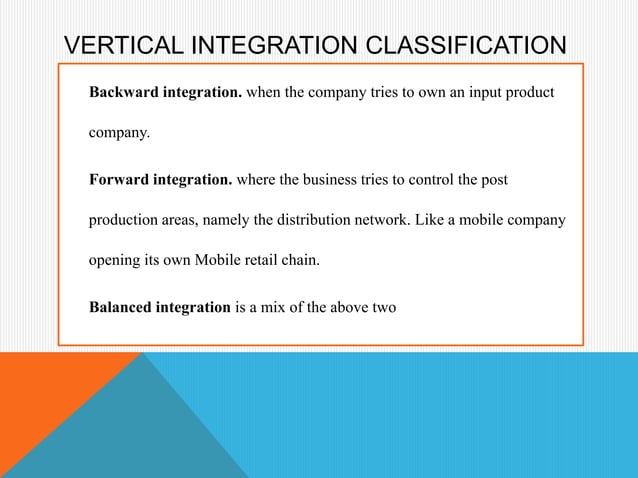 Vertical and horizontal integration | PPTX