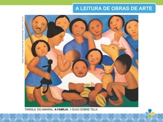 TARSILA DO AMARAL. A FAMÍLIA. 1 ÓLEO SOBRE TELA.
A LEITURA DE OBRAS DE ARTE
ColeçãoToruatoSabóaPessoa,SãoPaulo/Dimensões:79CmX,101,5Cm
 