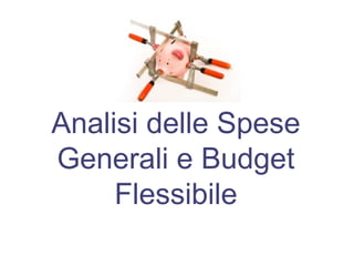 Analisi delle Spese
Generali e Budget
Flessibile
 