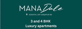 KODATHI, OFF SARJAPUR RD
3 and 4 BHK
Luxury apartments
 