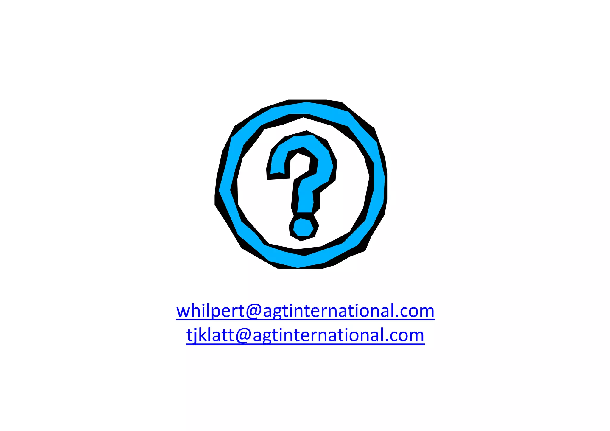 whilpert@agtinternational.com
 tjklatt@agtinternational.com
 