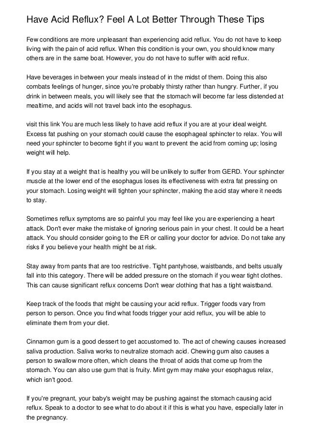 Have Acid Reflux Feel A Lot Better Through These Tips have acid reflux feel a lot better