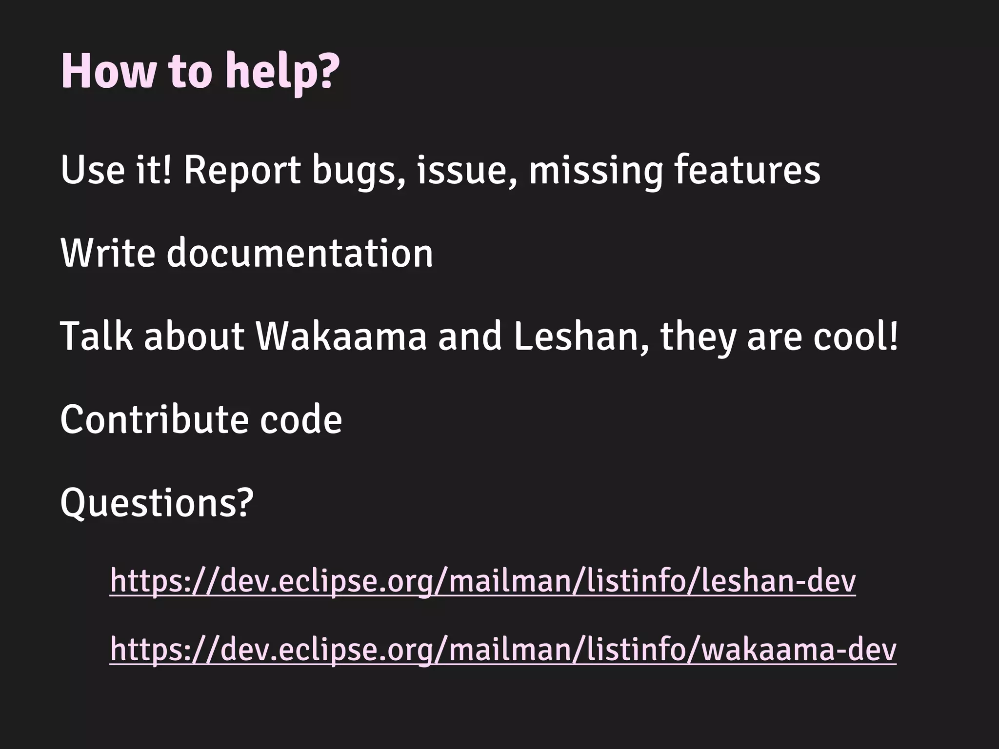 Thanks!
benjamin@eclipse.org
@kartben
http://iot.eclipse.org
 