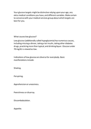 Manage blood sugar | PDF