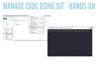MANAGE CODE USING GIT - HANDS-ON
 