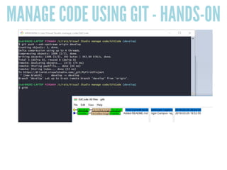 MANAGE CODE USING GIT - HANDS-ON
 