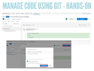MANAGE CODE USING GIT - HANDS-ON
 