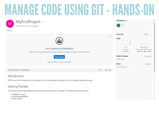 MANAGE CODE USING GIT - HANDS-ON
 