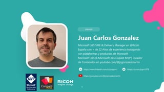 4 #BizzSummit2025
4 #BizzSummit2025
4
Juan Carlos Gonzalez
SPEAKER
https://x.com/jcgm1978
Microsoft 365 SME & Delivery Manager en @Ricoh
España con + de 22 Años de experiencia trabajando
con plataformas y productos de Microsoft
Microsoft 365 & Microsoft 365 Copilot MVP | Creador
de Contenidos en youtube.com/@jcgonzalezmartin
https://www.linkedin.com/in/juagon/
https://youtube.com/@jcgonzalezmartin
 