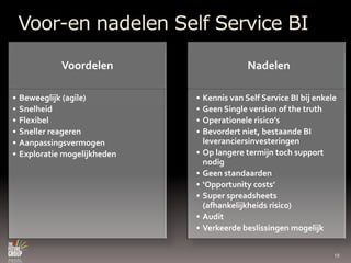 Voor-en nadelen Self Service BI18