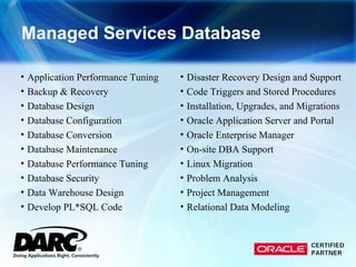 DARC Managed Services For Oracle | PPT