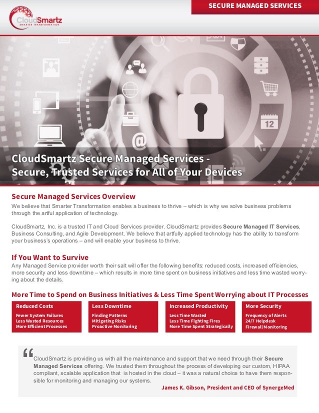 brochure cloudsmartz secure managed services flyer offering services