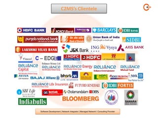 C2MS’s Clientele




Software Development | Network Integrator | Managed Network I Consulting Provider
 