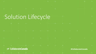 #CollaborateCanada
Solution Lifecycle
 