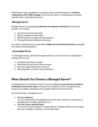 Comprehensive 2026 Guide to Managed vs Unmanaged Servers in India | PDF