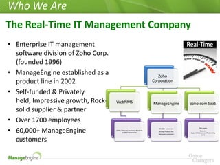 Manage Engine - Real-time it for the new speed of business | PPTX