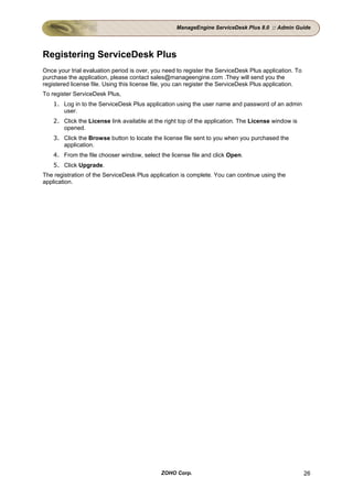 ManageEngine ServiceDesk Plus Admin Guide | PDF