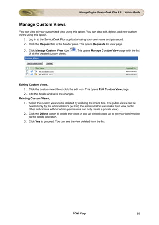 ManageEngine ServiceDesk Plus Admin Guide | PDF