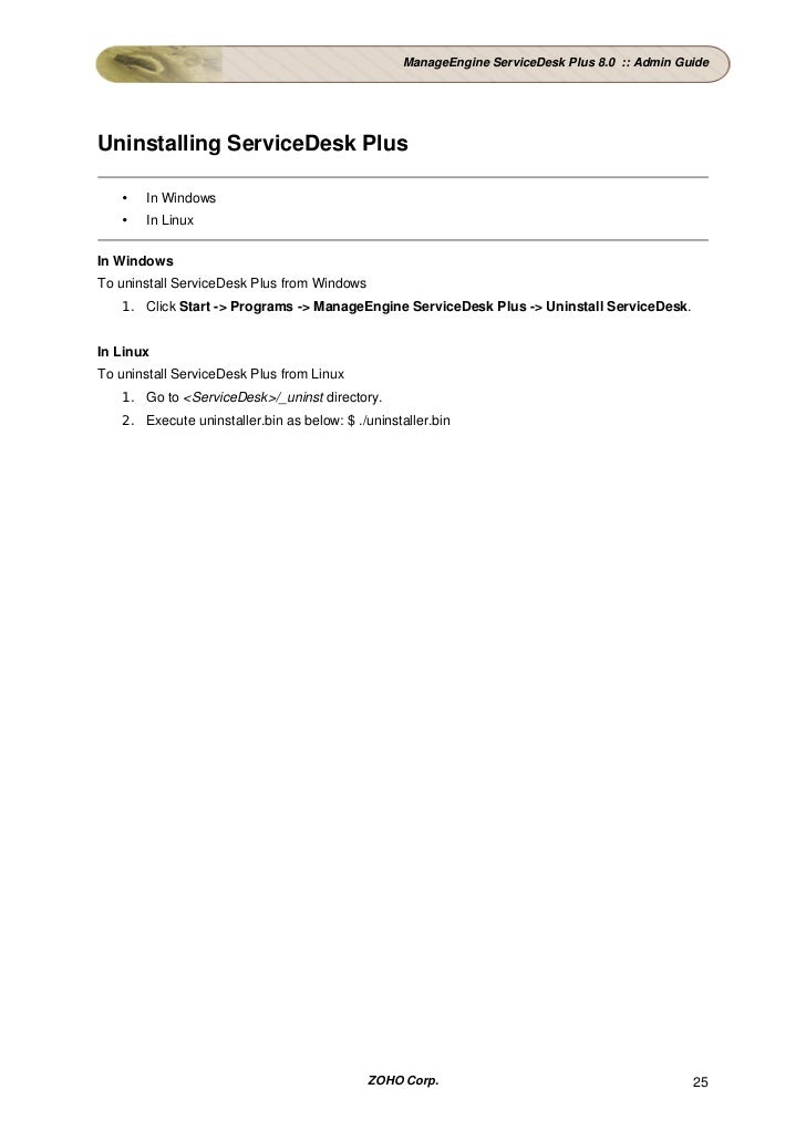 Manageengine Servicedesk Plus Admin Guide