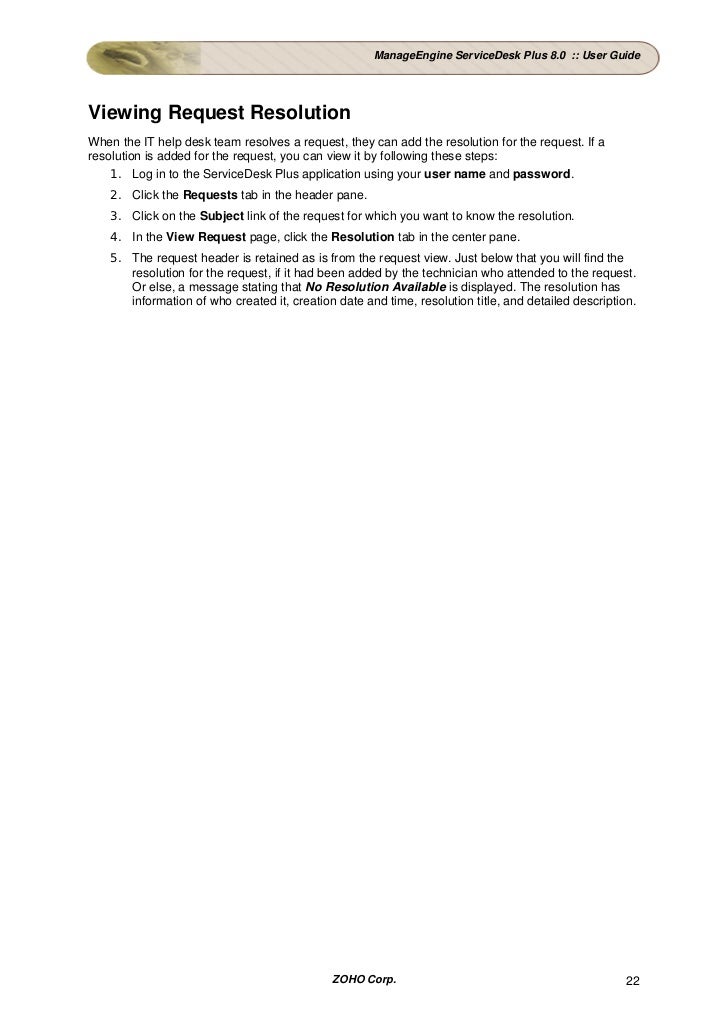 Manageengine Servicedesk Plus User Guide