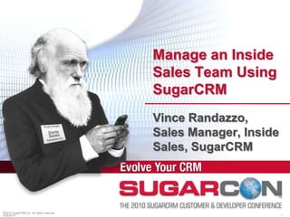 ©2010 SugarCRM Inc. All rights reserved. Manage an Inside Sales Team Using SugarCRM Vince Randazzo, Sales Manager, Inside Sales, SugarCRM 4/15/2010 1 