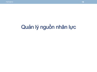 Quản lý nguồn nhân lực
7/27/2013 18
 