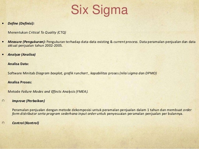 Six Sigma Managemen Internasional MM Universitas 
