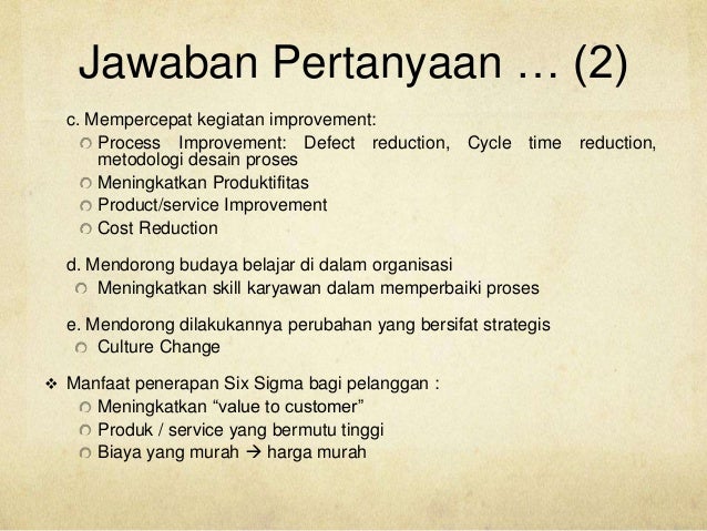 Six Sigma Managemen Internasional Mm Universitas Trisakti Jakarta