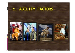 c. ABILITY FACTORS
22R S Mehta, MSND, CON, BPKIHS
 