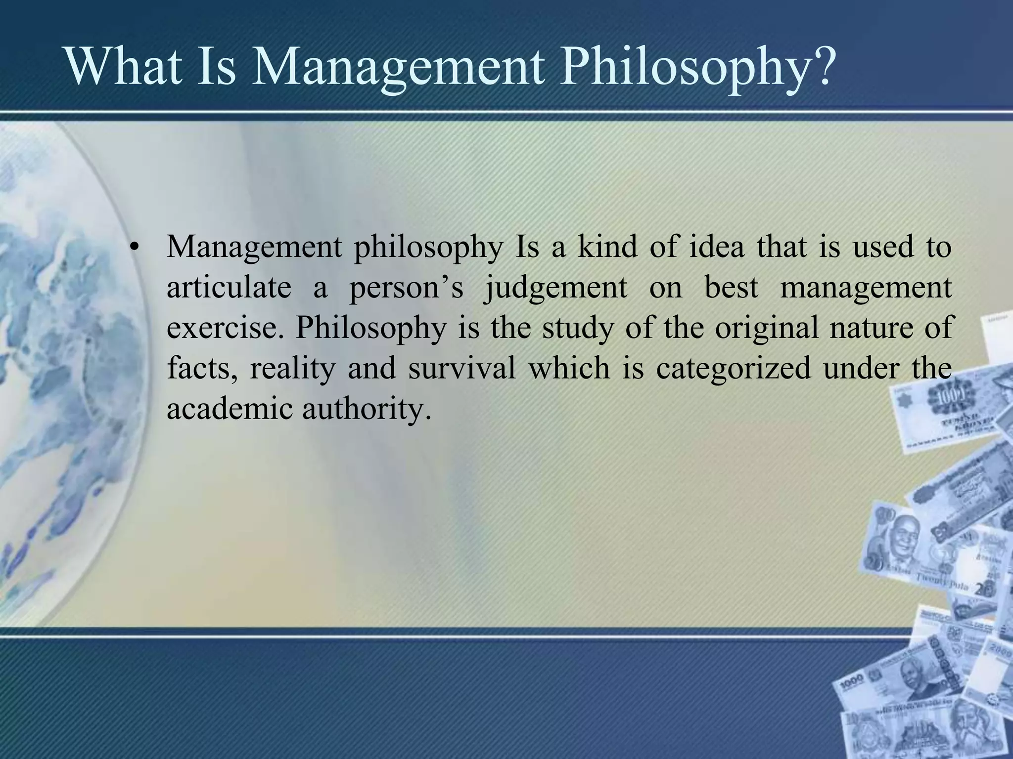 Management philosophy | PPTX