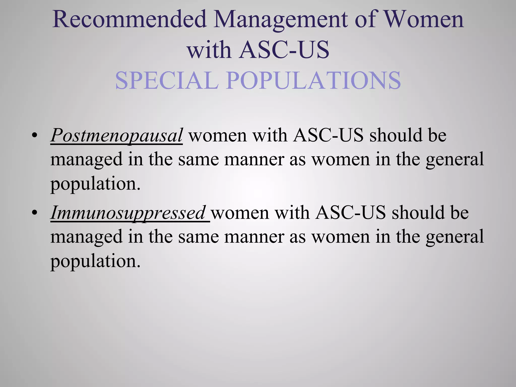 Management of abnormal pap test