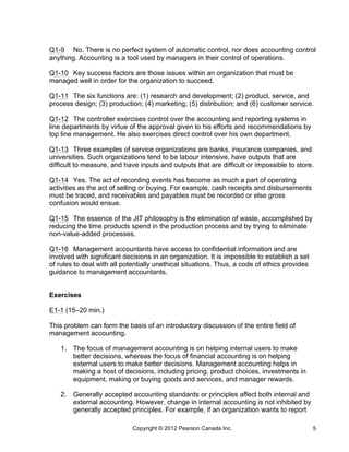 Management Accounting Canadian 6th Edition Horngren Solutions Manual Pdf