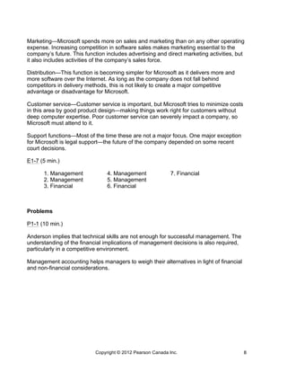 Management Accounting Canadian 6th Edition Horngren Solutions Manual | PDF