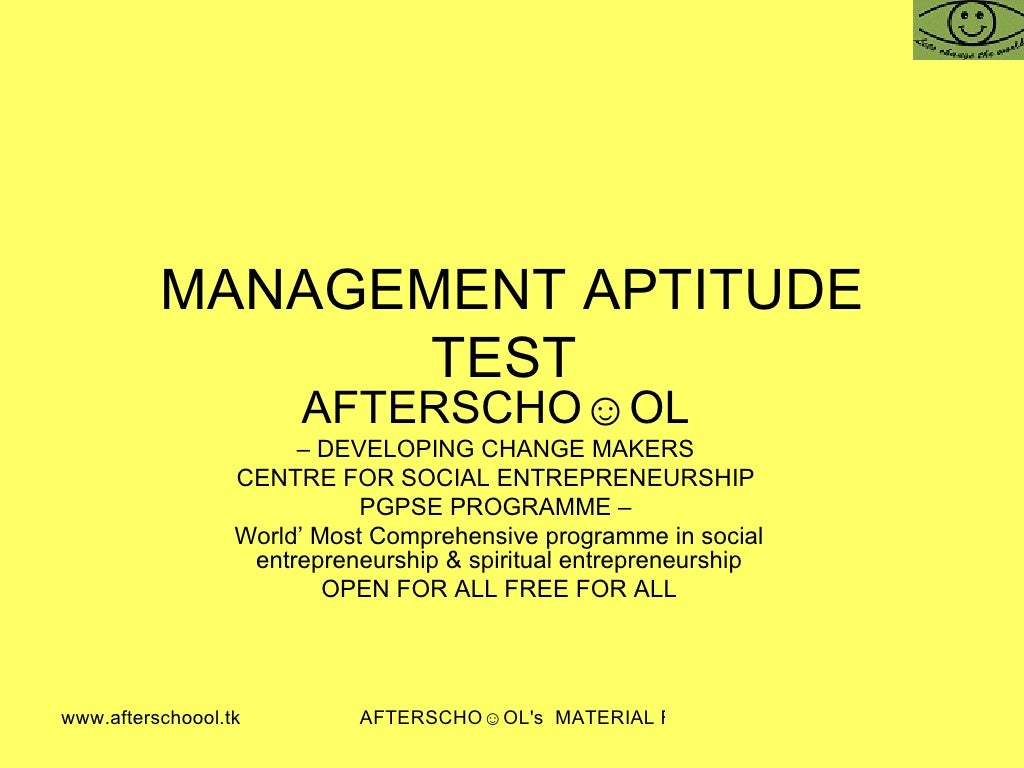 Management Aptitude Test 3 November