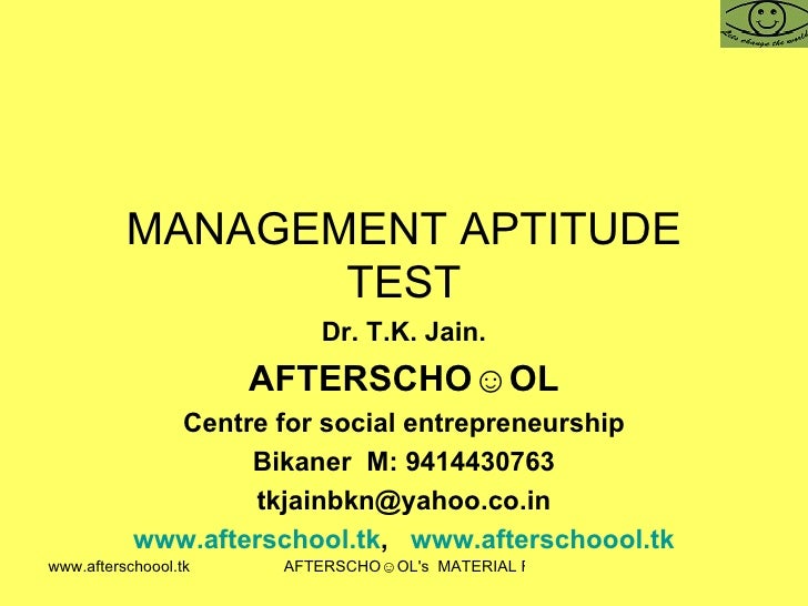Management Aptitude Test 4 Nov