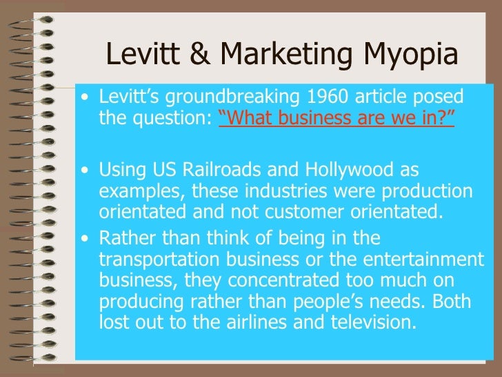 management gurus marketing myopia examples